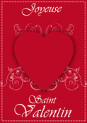 Joyeuse Saint Valentin avec un coeur rouge